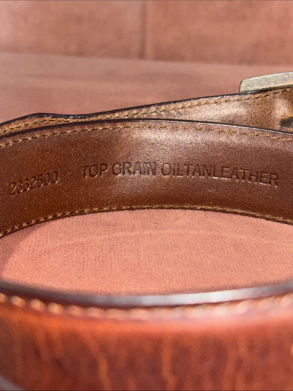 Vintage Danbury brown leather belt golf club concho preppy silver buckle belt